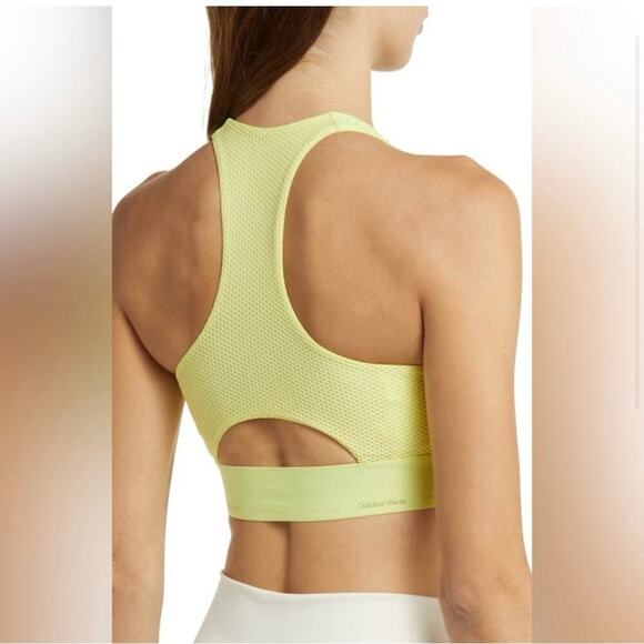 Outdoor Voices Doing Things Thrive Sports Bra Racerback Mesh Yellow Size XXS NEW - Picture 2 of 12